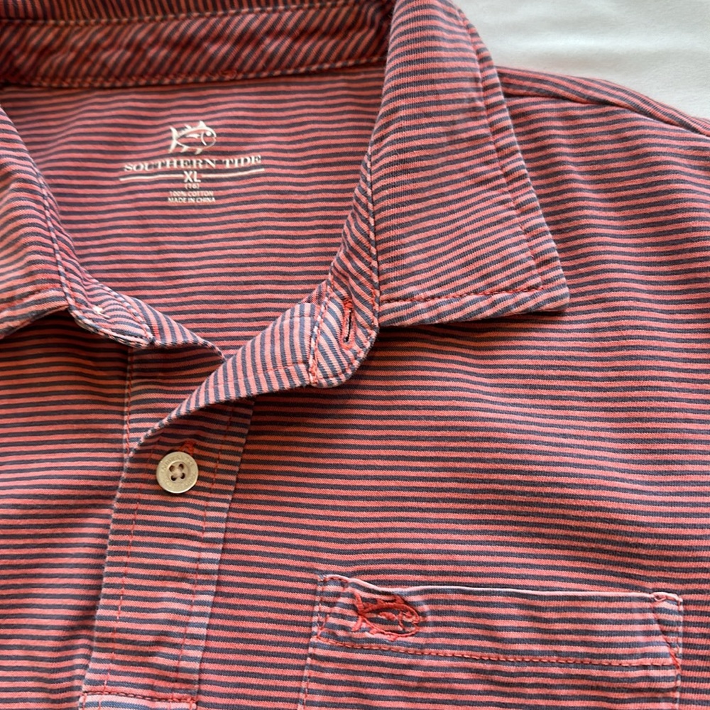 Southern Tide Boys Striped Polo Size XL (16)